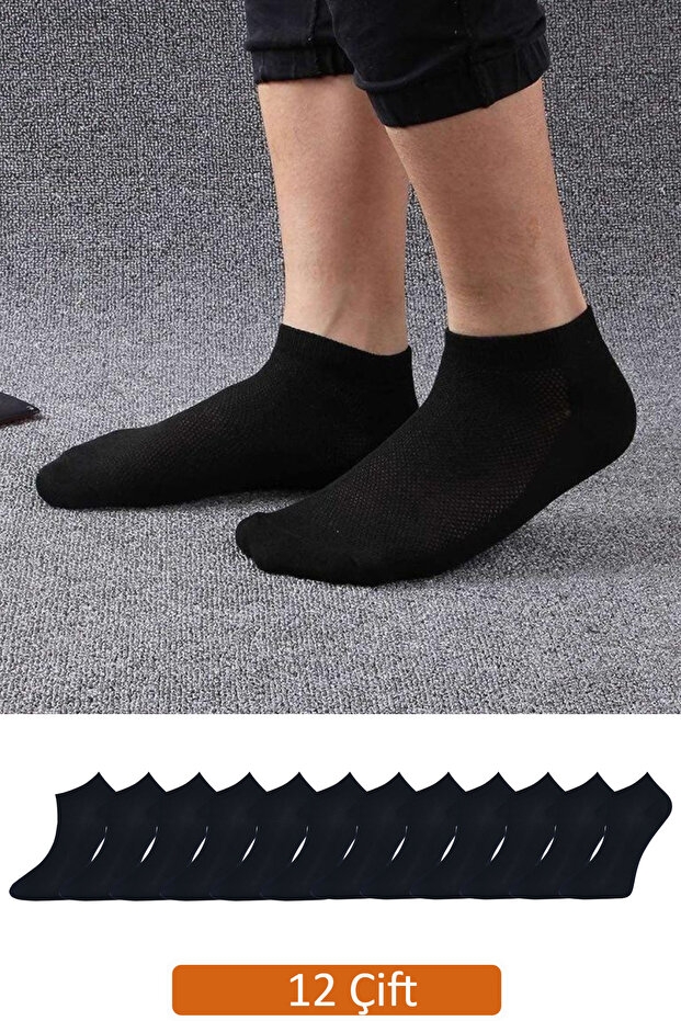 جوارب رجالية من بامبو الأسود، عبوة من 12 زوجًا