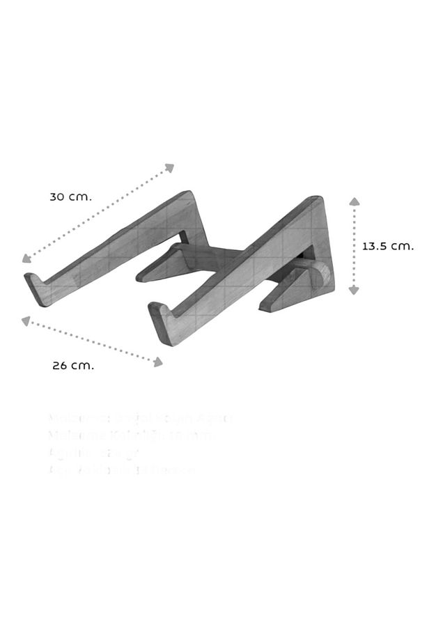 Ahşap Laptop Yükseltici Laptop Standı Tüm Modellerle Uyumlu Taşınabilir Notebook Standı MDF - 4