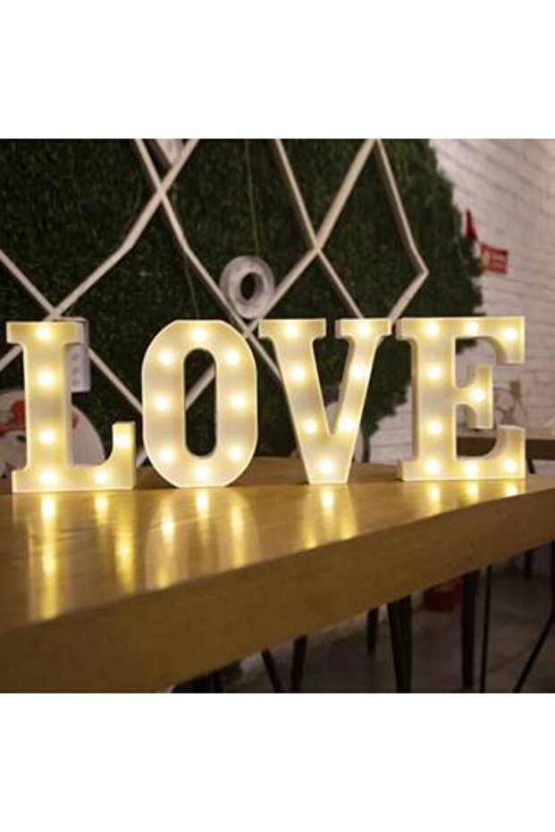 Love letter set, light-up, made of plastic. Letter length: 22 cm.