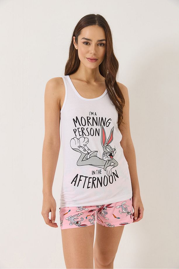 Kadın Bugs Bunny Baskılı Şortlu Pijama Takımı 0251 60283167 - 2