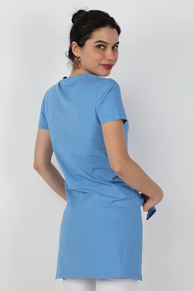 Blue Single Jersey Tunic - Women