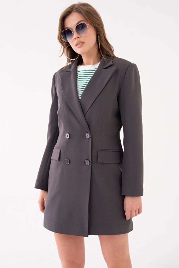 سترة عمل بأزرار أنثراسايت - 2