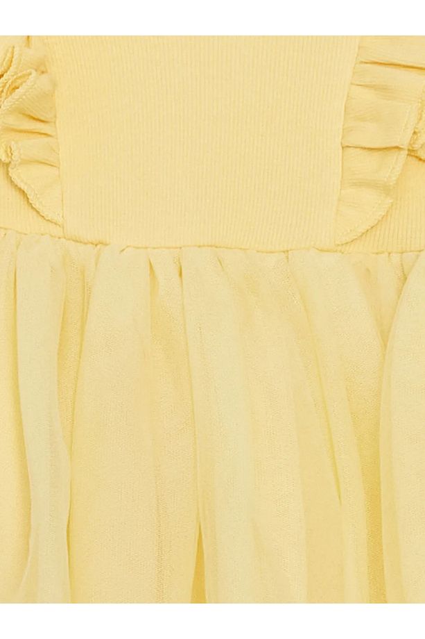 LCW baby Bej Basic Dantel Tüllü Kız Bebek Elbise - 2