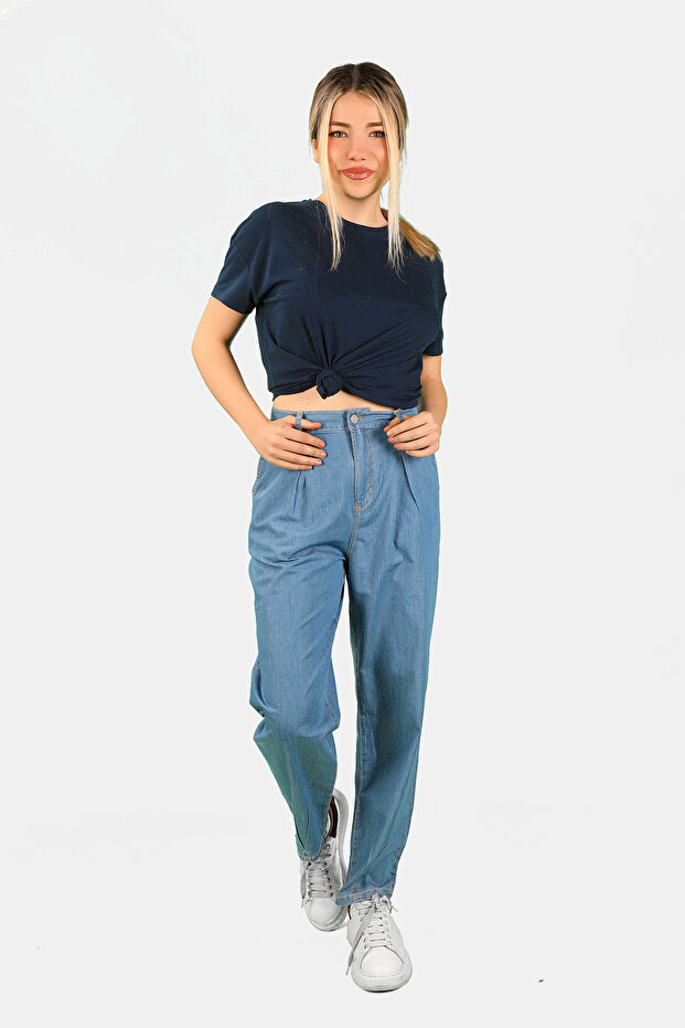Blue Draped Jeans