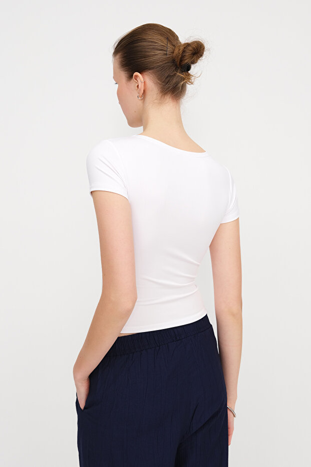 Bisiklet Yaka Basic T-shirt P0268 - 4