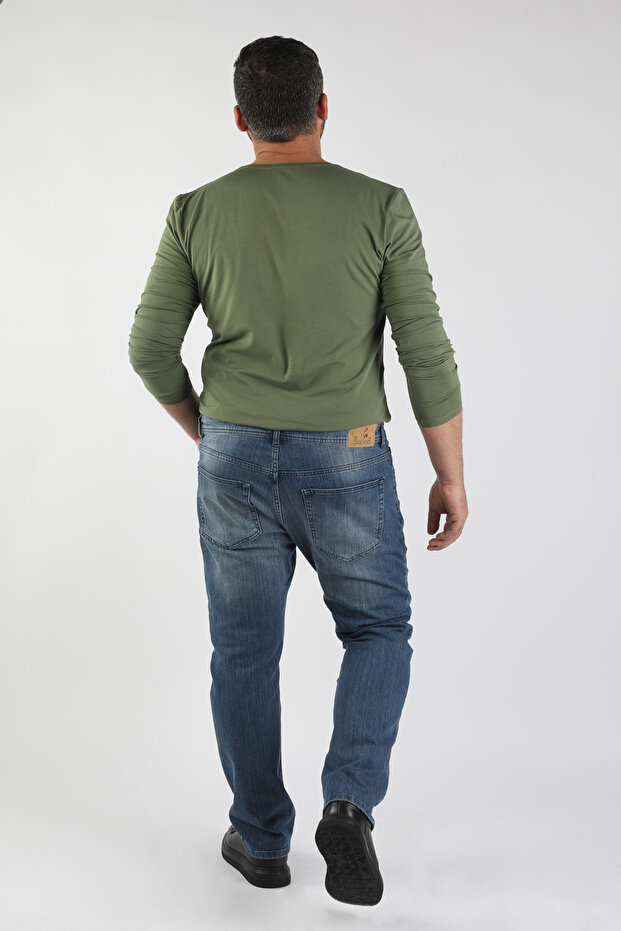 Blugi Basic Albastru Deschis Mărime Plus - 2