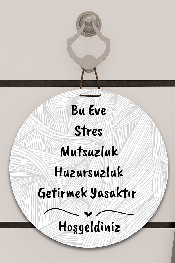 Dijital Baskı beyaz desenli, bu eve desenli Kapı süsü, Duvar Süsü - 1