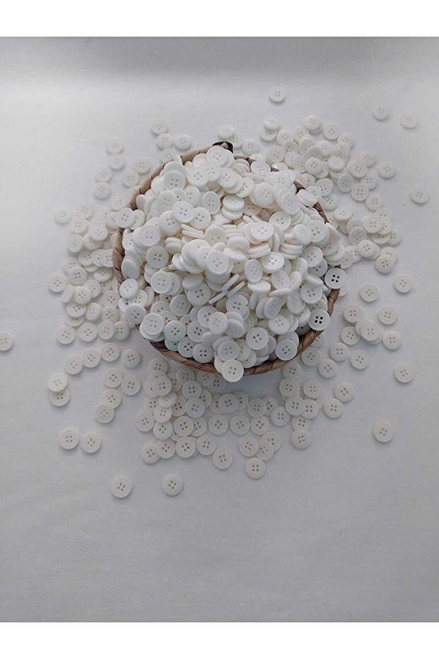 Antique White 1.5 cm Diameter Polyester Button 30 Pieces.