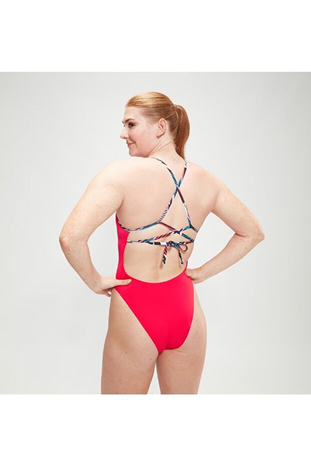 Solid Lattice Tie-back Kadın Mayo - 2