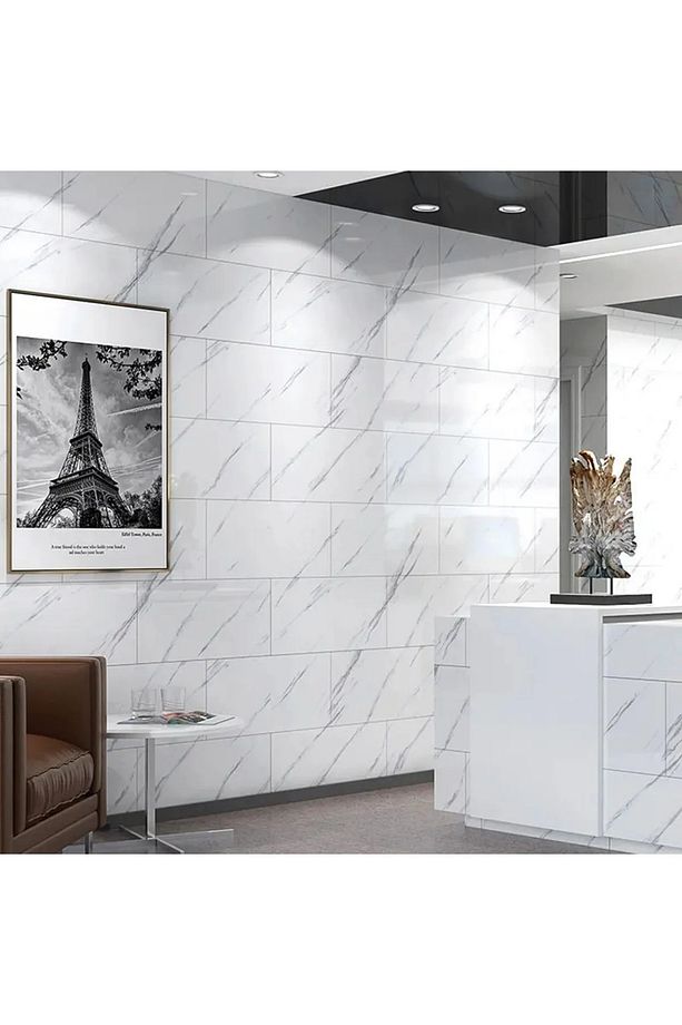Kendinden Yapışkanlı Esnek Köpük Beyaz Pvc Mermer Panel 60x30 Cm Banyo Wc Mutfak - 3