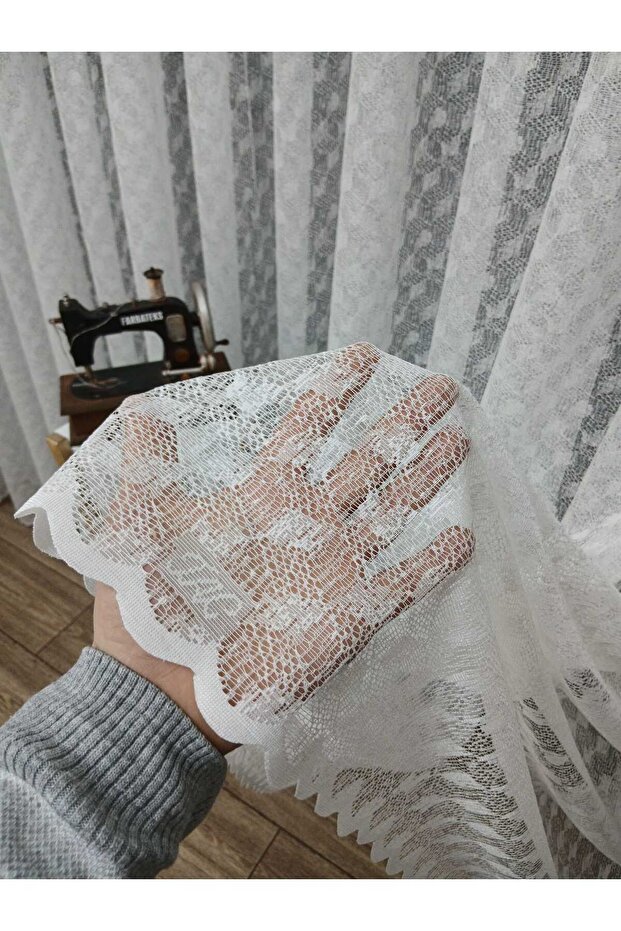 Farbateks Dikim Atlas Örme Modern 2kat Tül Perde - 5