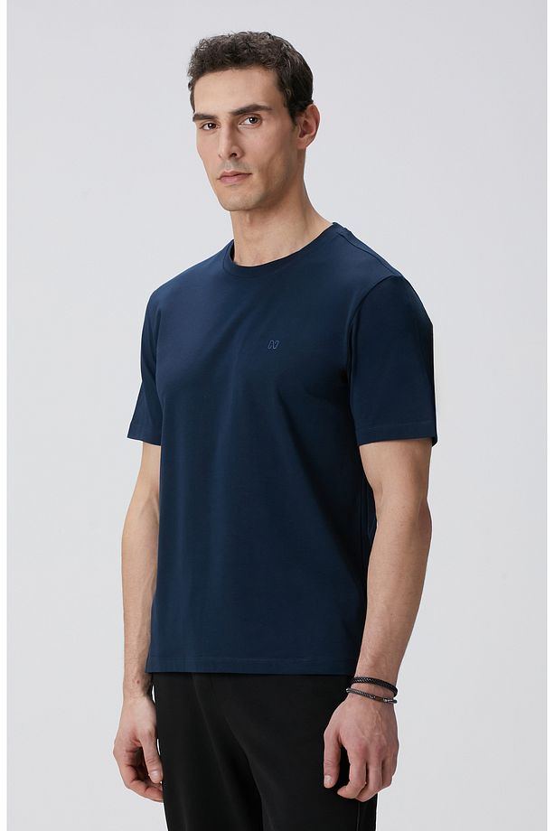 Lacivert Basic T-shirt - 4