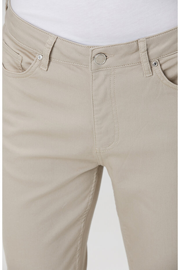 Bej Casual Pantolon - 4
