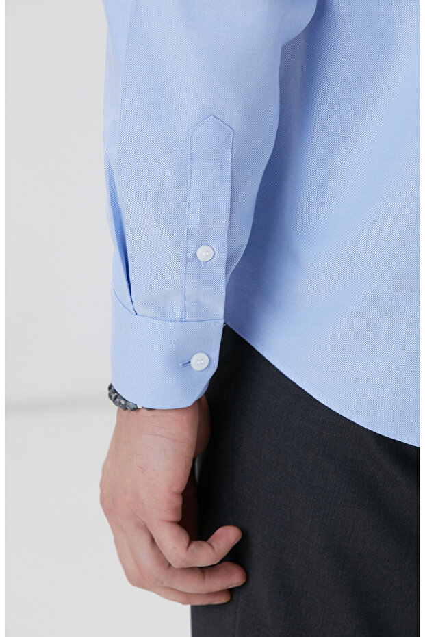 Mavi Non-iron Oxford Gömlek - 7