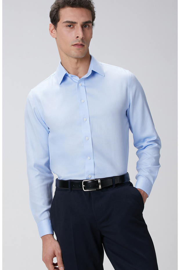 Mavi Non-iron Gömlek - 2