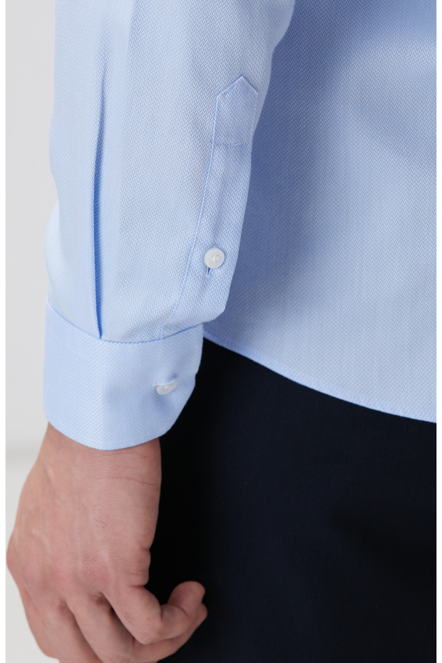 Mavi Non-iron Gömlek - 6