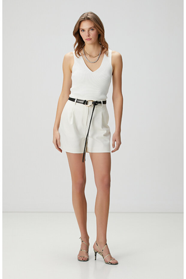 Kırık Beyaz Triko Atlet - 2