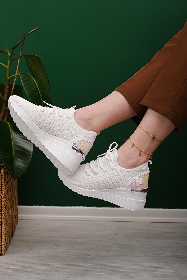Delisle Fileli Kalın Topuklu Kadın Sneaker - 1