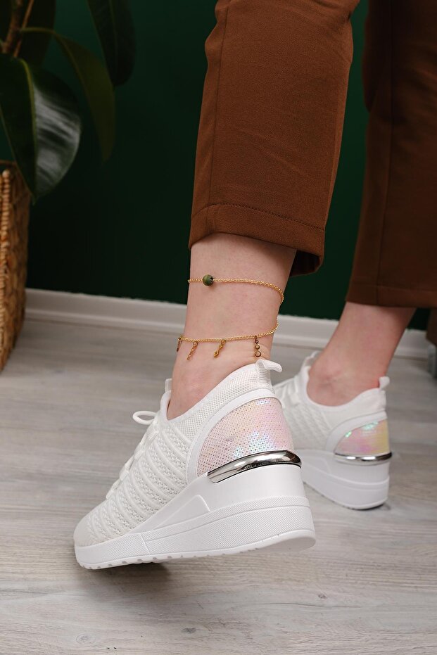 Delisle Fileli Kalın Topuklu Kadın Sneaker - 5