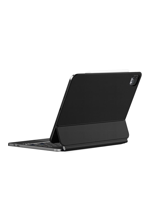 iPad Air 13 2025 M3 Wiwu MK-003 Gizli Kalem Bölmeli Touchpad Klavyeli Standlı Kılıf Siyah - 2