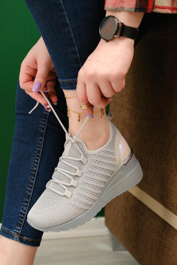 Delisle Fileli Kalın Topuklu Kadın Sneaker - 3
