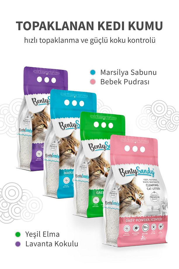 Topaklanan Kedi Kumu Seti 5Lt X 4 Adet - 1