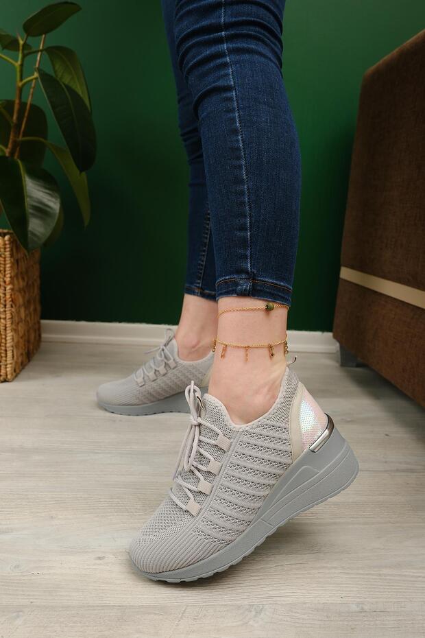 Delisle Fileli Kalın Topuklu Kadın Sneaker - 1