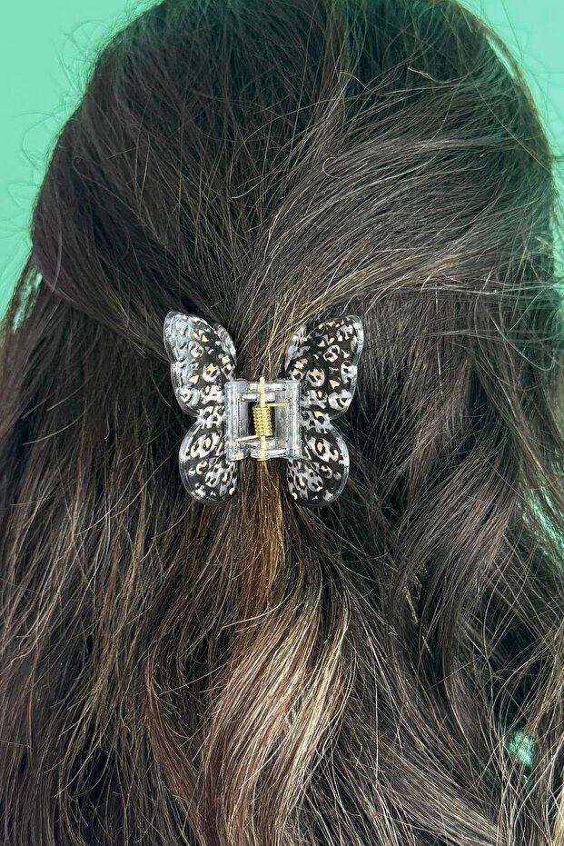 Mixed Color Butterfly Figured Leopard Patterned Bone Latch Buckle - 2