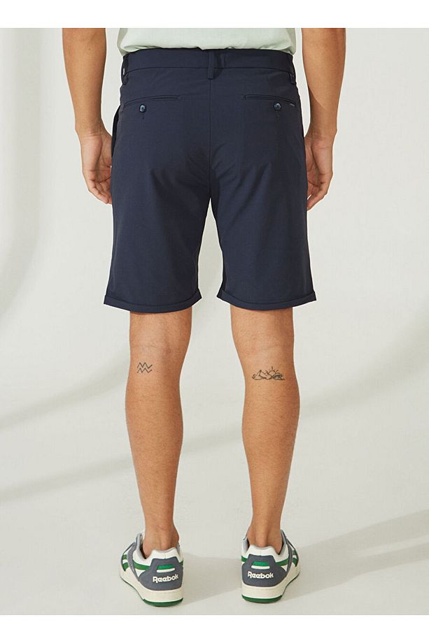 Normal Bel Slim Fit Koyu Mavi Erkek Bermuda Şort A261JONP581TF121/T- - 5