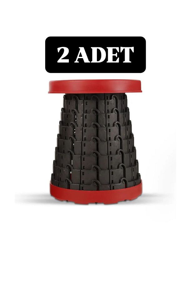2 Adet Teleskopik Katlanabilir Taşınabilir Akordiyon Tabure Piknik Banyo KampTabure MAX 110 KG TAŞIR - 1