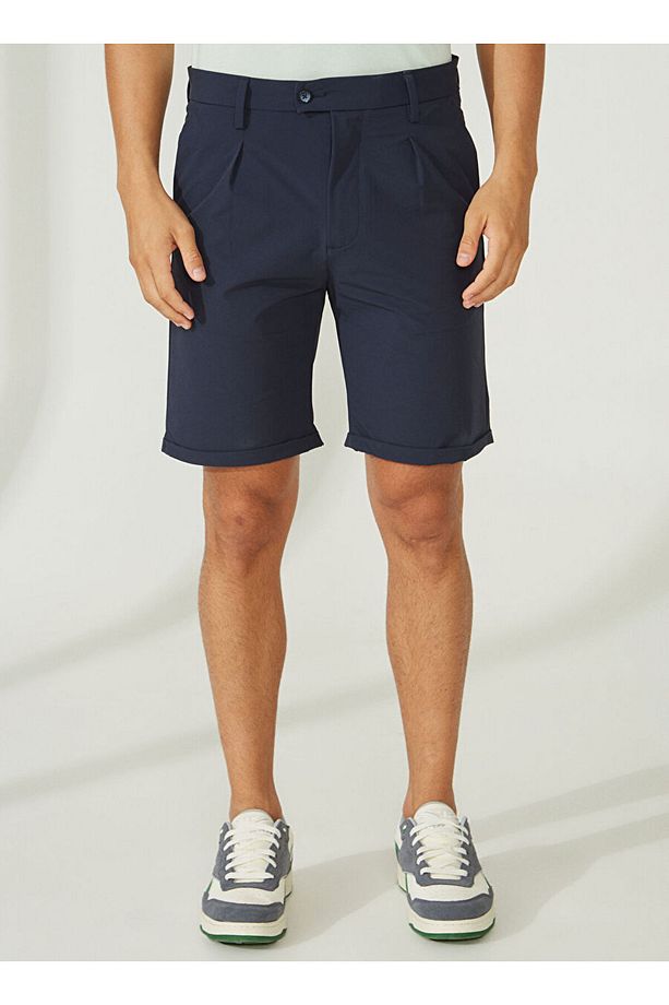 Normal Bel Slim Fit Koyu Mavi Erkek Bermuda Şort A261JONP581TF121/T- - 2