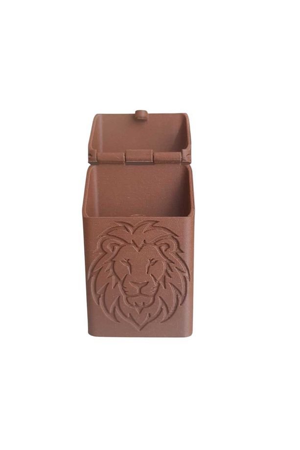 PLA Mıknatıslı Aslan model Kahverengi Slender Sigara Tabakası, Sigara Kutusu - 2