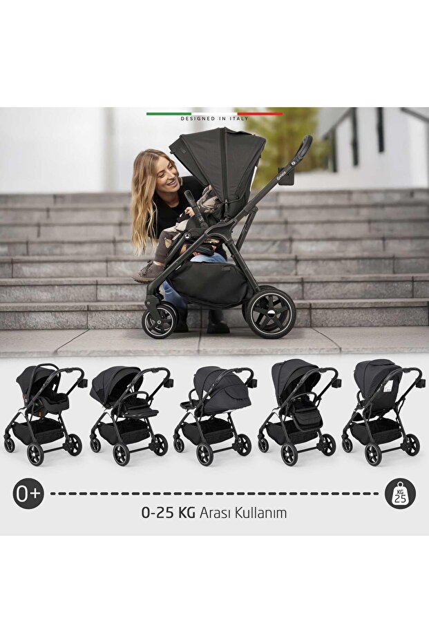 Hera Çift Yönlü Bebek Arabası Silver Siyah - 2