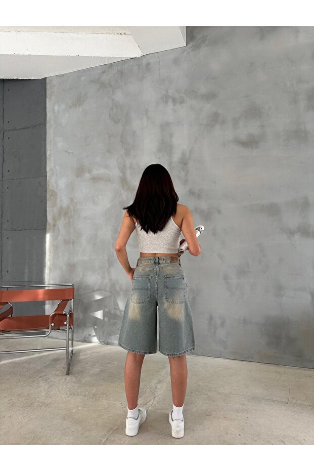 TİNT WASH DENİM BERMUDA ŞORT - 9