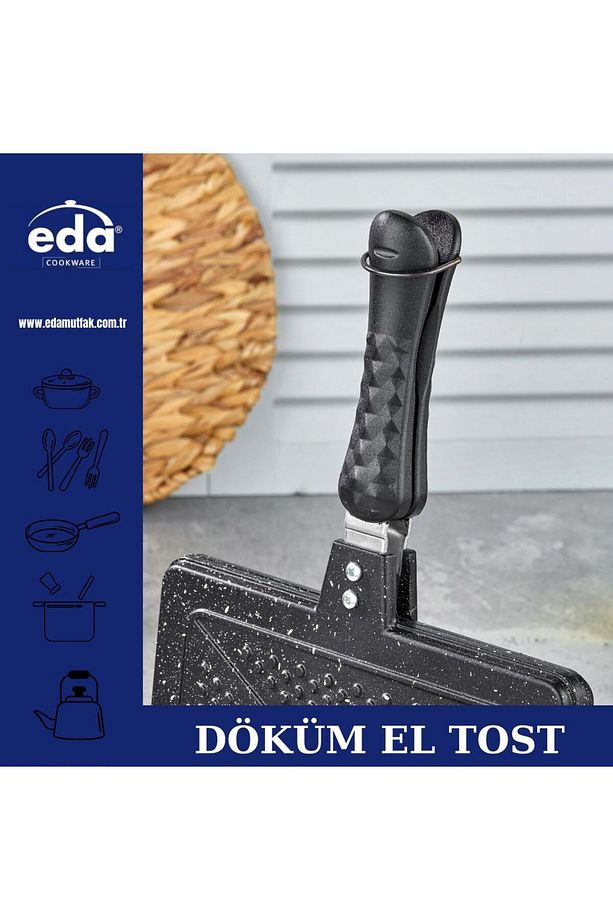 Döküm Granit 24x17 Cm Ocak Üstü El Tost Makinesi - 5