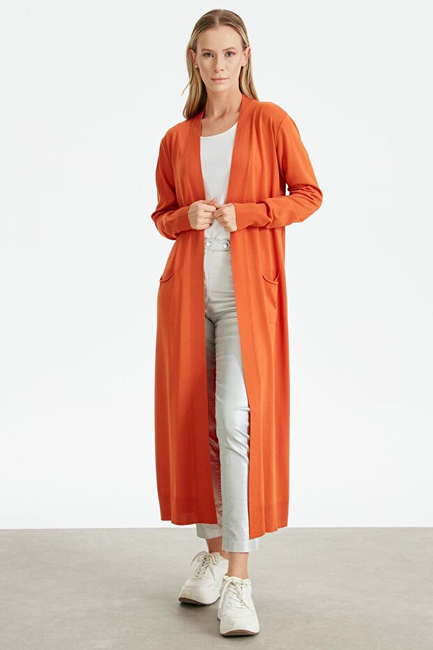 SOSİS CEPLİ BASIC RAYON HIRKA ORANJ - 2