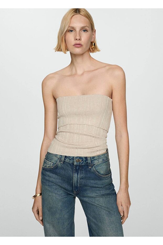 Straplez triko bluz - 1