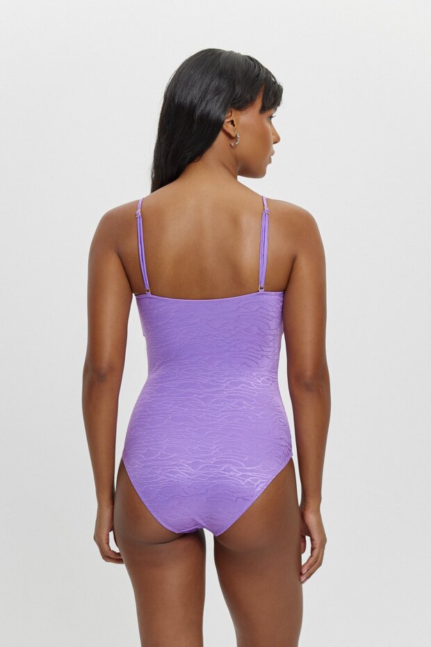 M12020 ملابس سباحة بحزام رفيع على شكل حرف U بدون حمالات - 3