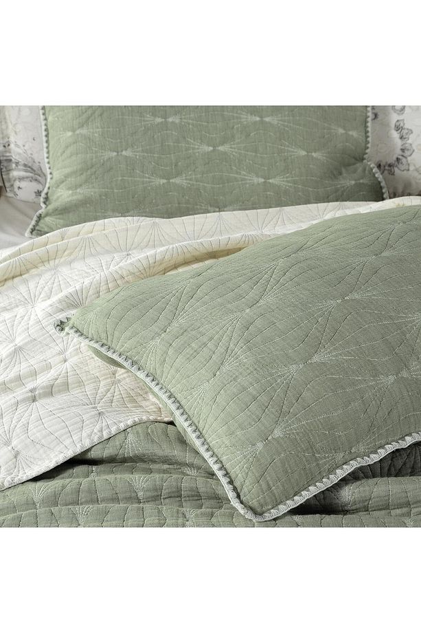 Launa Yeşil Tek Kişilik %100 Pamuk Yatak Örtüsü 180*220 cm - 3