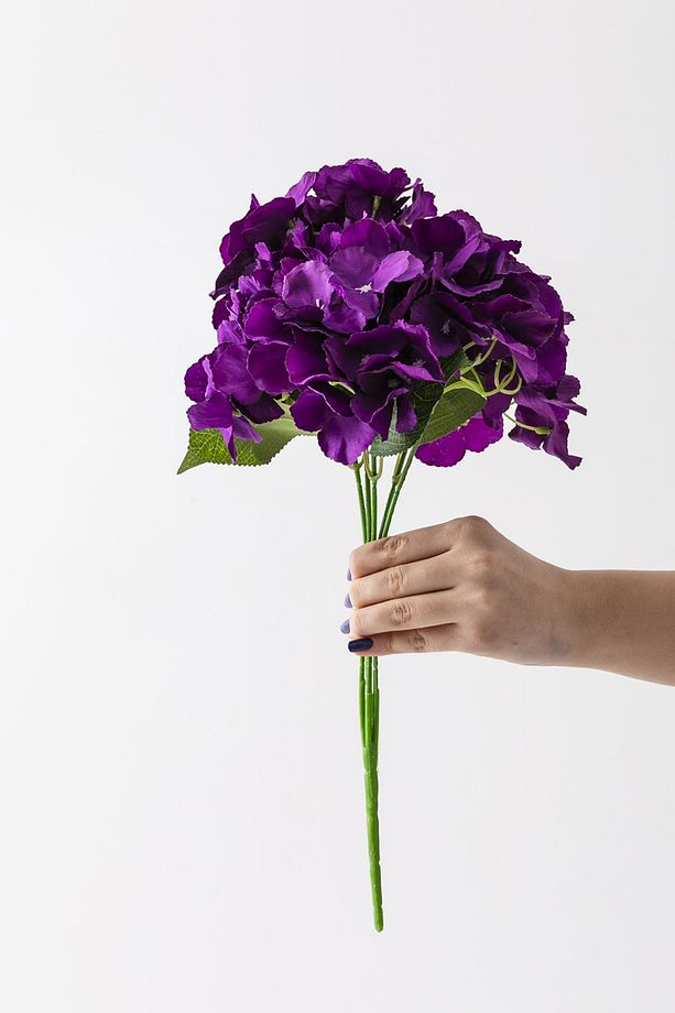 Yapay Ortanca Çiçeği Mor 45 Cm 7 Dal - 1