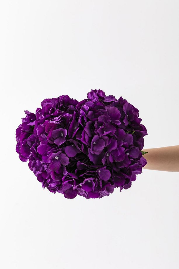Yapay Ortanca Çiçeği Mor 45 Cm 7 Dal - 3