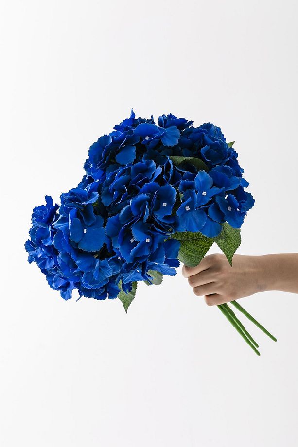 Yapay Ortanca Çiçeği Mavi 45 Cm 5 Dal - 5
