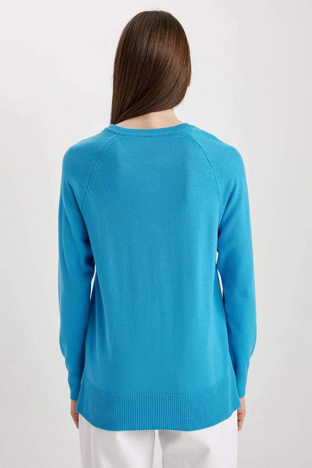 Regular Fit Bisiklet Yaka Basic Düz Triko Kazak I6913az23wn - 4