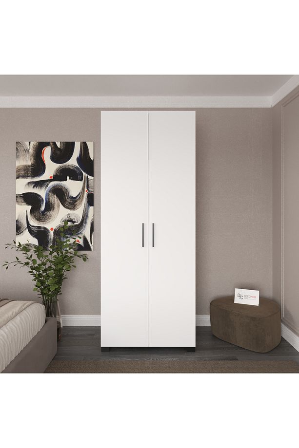 Noe 2 Kapaklı Gardrop, Askılı ve Raflı, 200 cm - 1