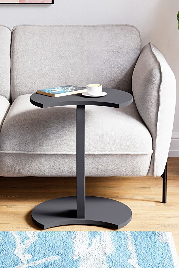Wheeled Side Table - Jet - Gray - 3