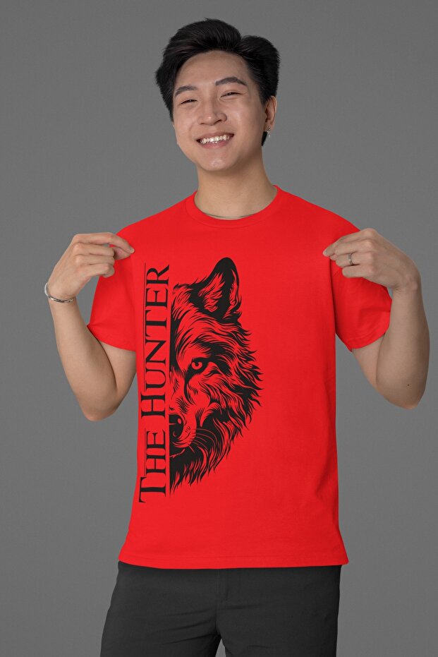 MEN'S 100% COTTON THE HUNTER-KURT TRANSFER PRINTED ROUND NECK SHORT SLEEVE T-SHIRT