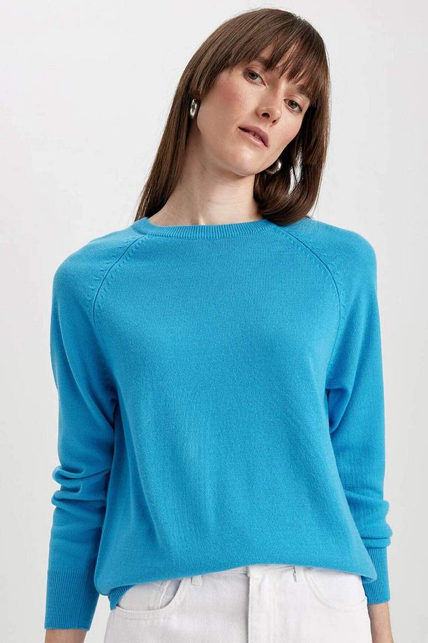 Regular Fit Bisiklet Yaka Basic Düz Triko Kazak I6913az23wn - 1
