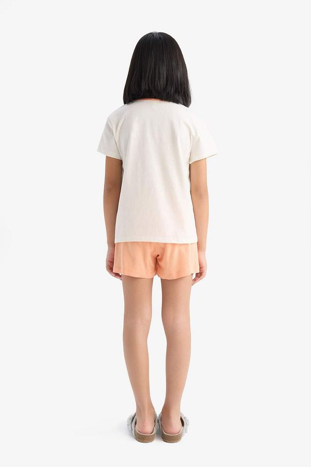 Kız Çocuk Pijama Takımı Kısa Kollu Üst Esnek Belli Şort E6428a825hs - 6