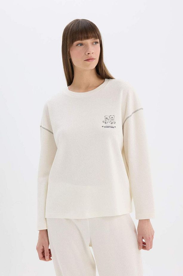 Pijama Takımı Velur Uzun Kollu Üst Esnek Belli Uzun Alt-fall In Love E6688ax25sp - 5