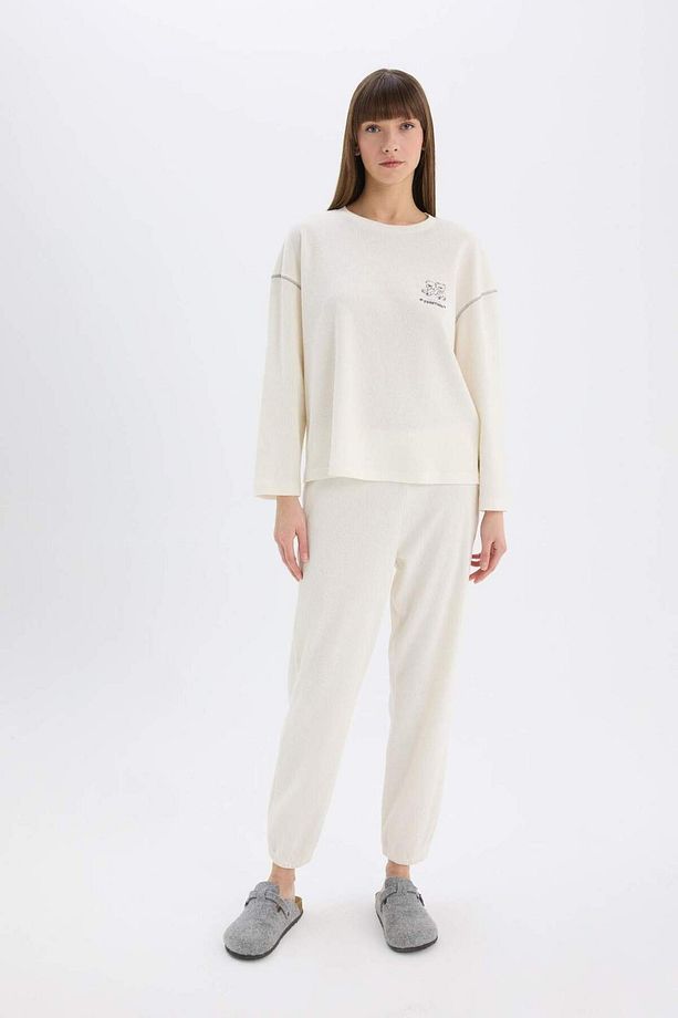 Pijama Takımı Velur Uzun Kollu Üst Esnek Belli Uzun Alt-fall In Love E6688ax25sp - 3